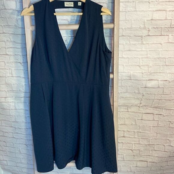 NWT Jack Wills Navy V-Neck A-Line Dress - Picture 1 of 5